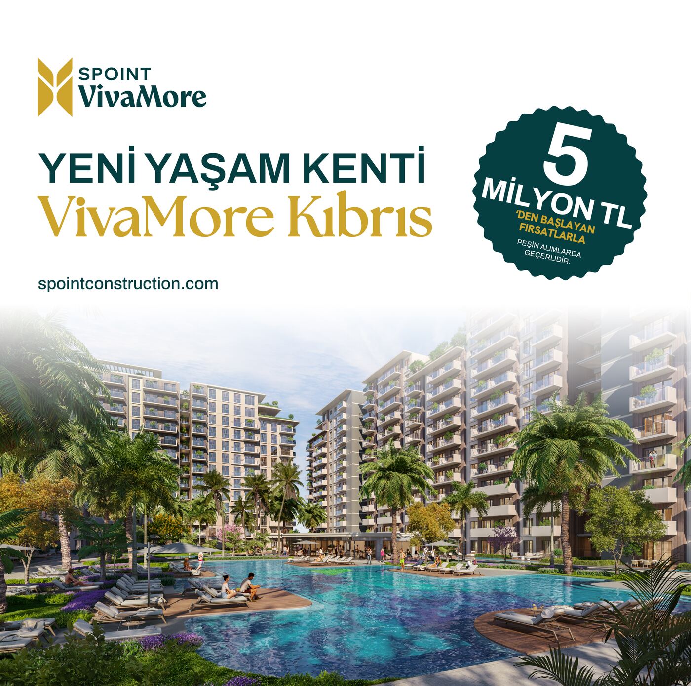 Yeni yaşam kenti VivaMore Kıbrıs - 5 milyon TL'den başlayan fırsatlarla