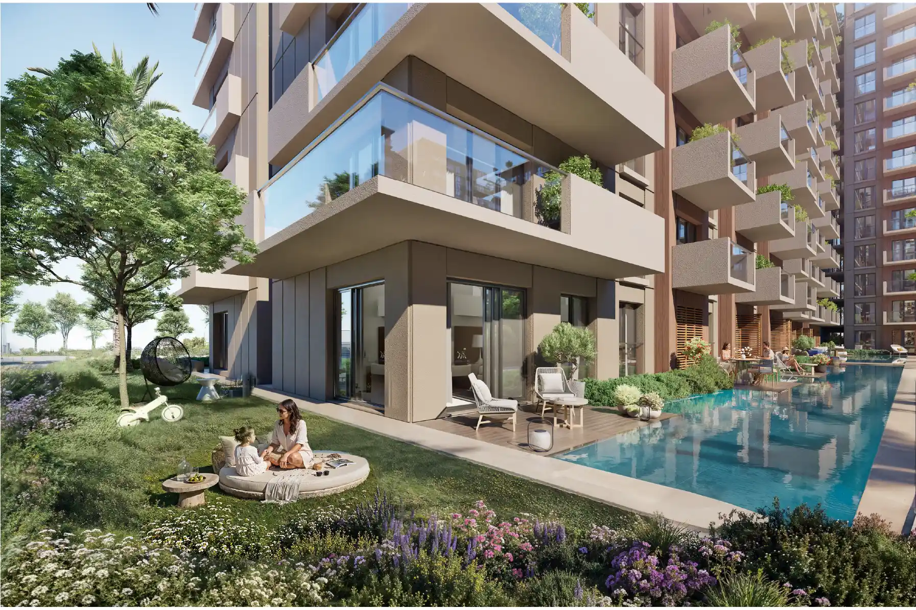 VivaMore living area and landscape